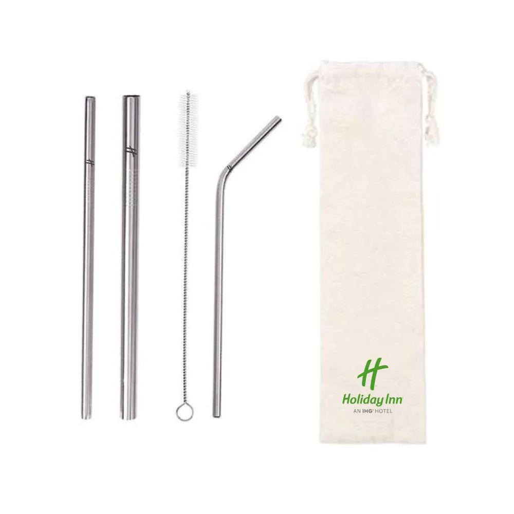 4-Set Metal Straw/Reusable Straws