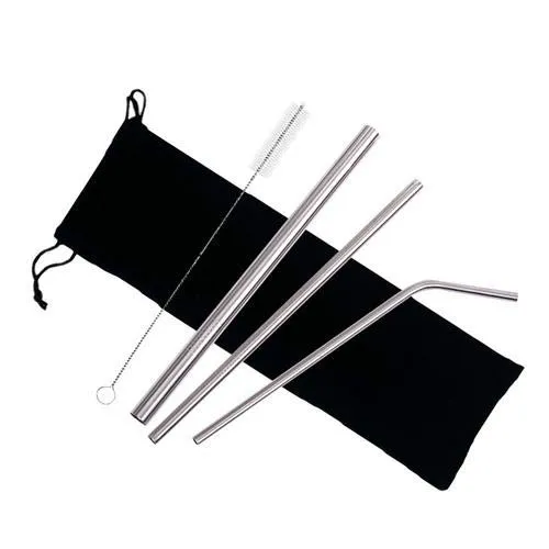 4-Set Metal Straw/Reusable Straws