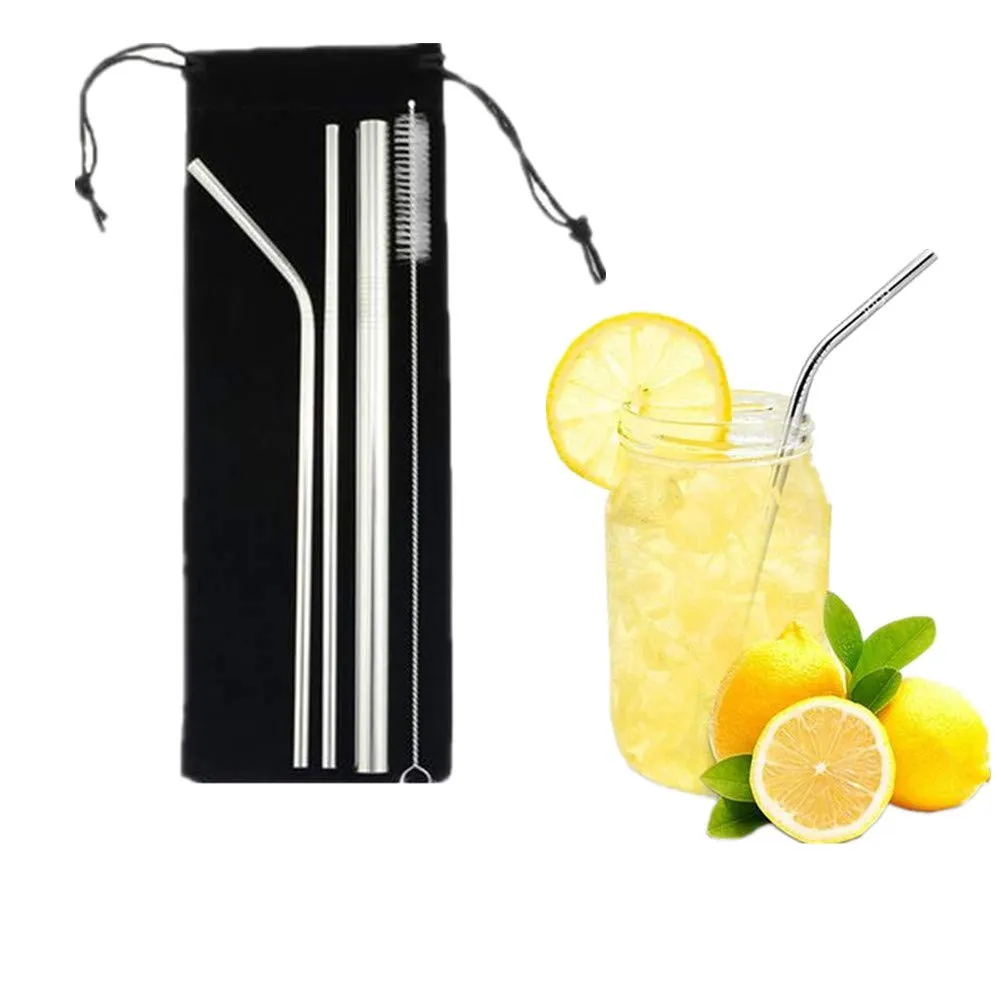 4-Set Metal Straw/Reusable Straws