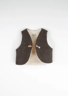 41.1-BROWN WOOLEN MINI WAISTCOAT