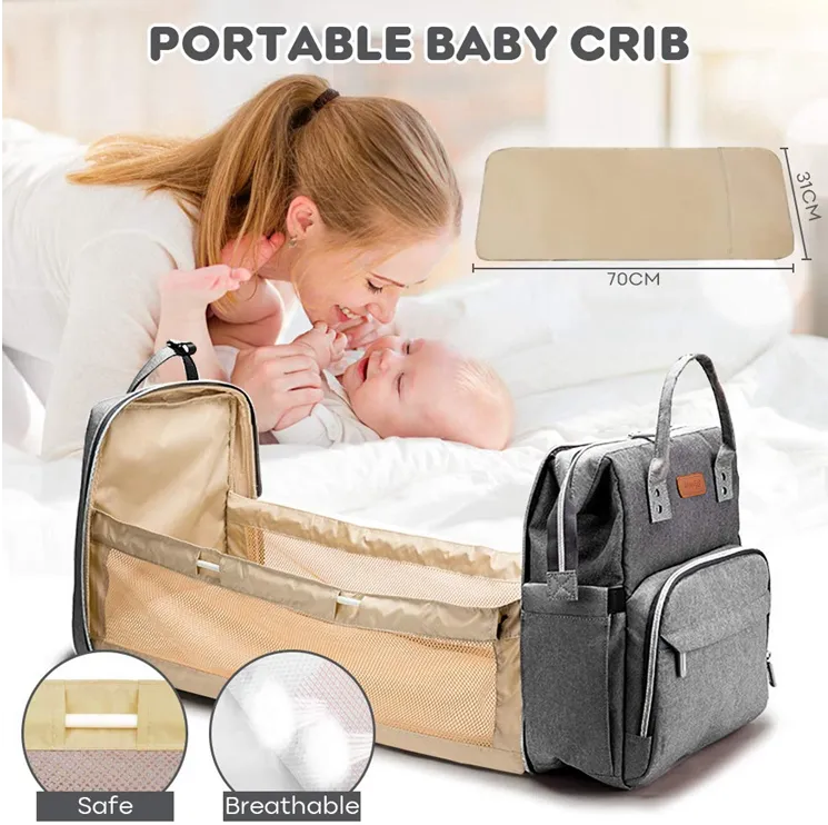 5 in 1 Fashionable Diaper Bag with Changing Mat