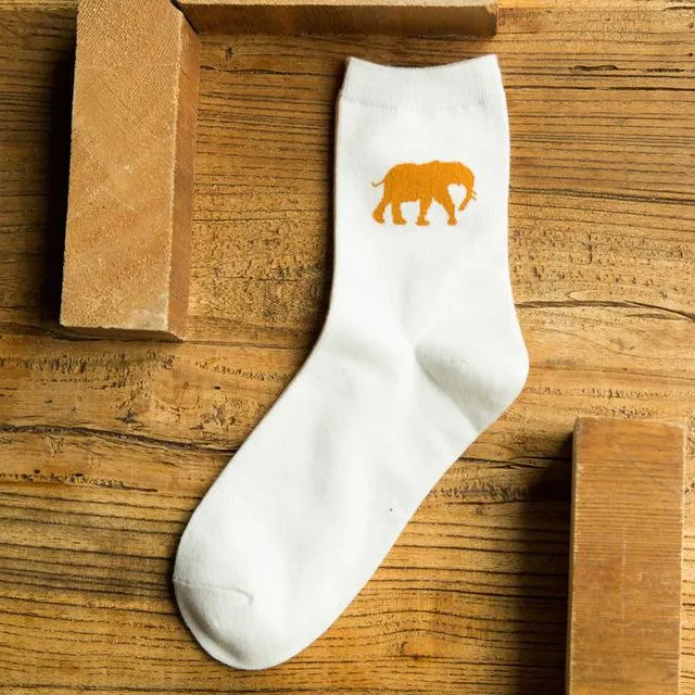 5Pairs Per Lot Autumn Winter Men's Creative Animal Pattern Cotton Socks