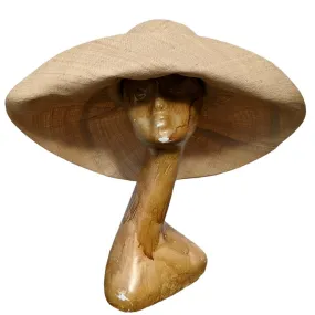 7 Inches Shapeable & Wide Brim Natural Raffia Hat | Natural Straw Hat for Women