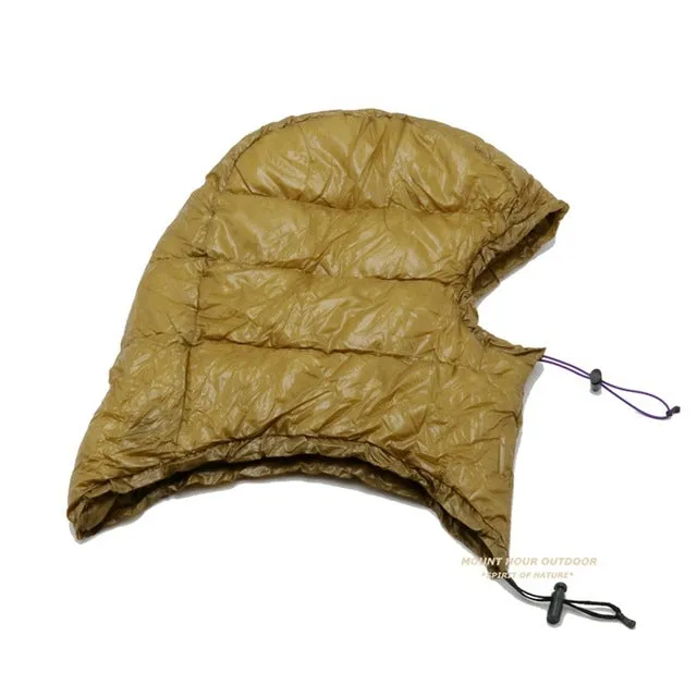 Aegismax Outdoor White Goose Down Hats Camping Sleeping Caps Ultra Light For Envelope Sleeping Bags Winter 2 Colors