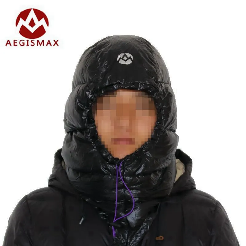 Aegismax Outdoor White Goose Down Hats Camping Sleeping Caps Ultra Light For Envelope Sleeping Bags Winter 2 Colors