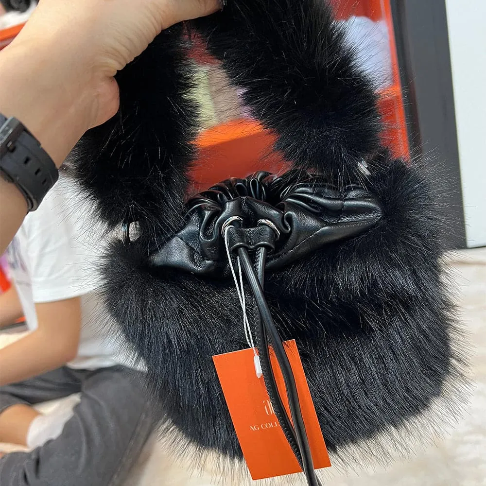 AG Collective Fluffy Crossbody Handbag Fashionable Trendy Shoulder Bag