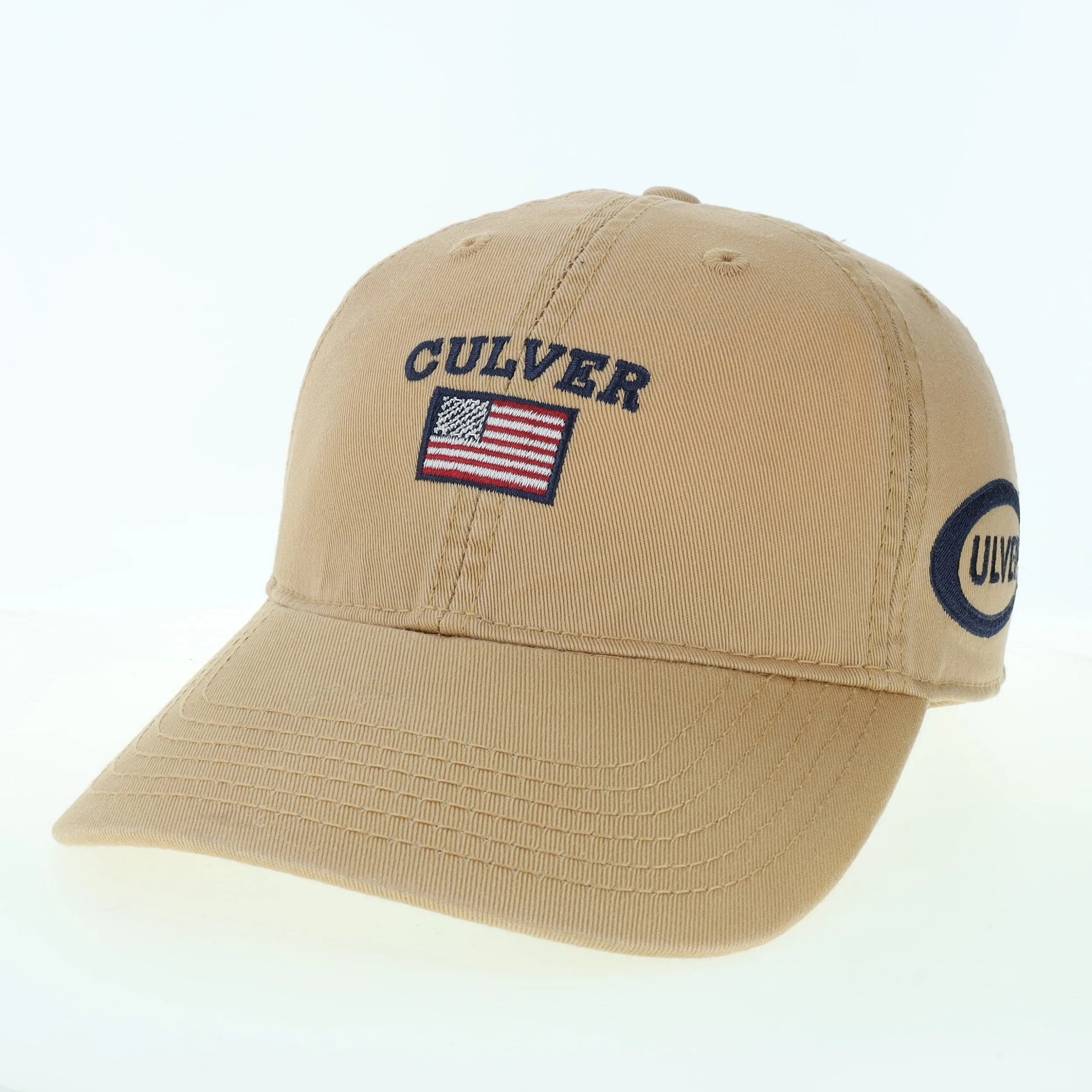 American Flag Relaxed Twill Adjustable Hat - Straw