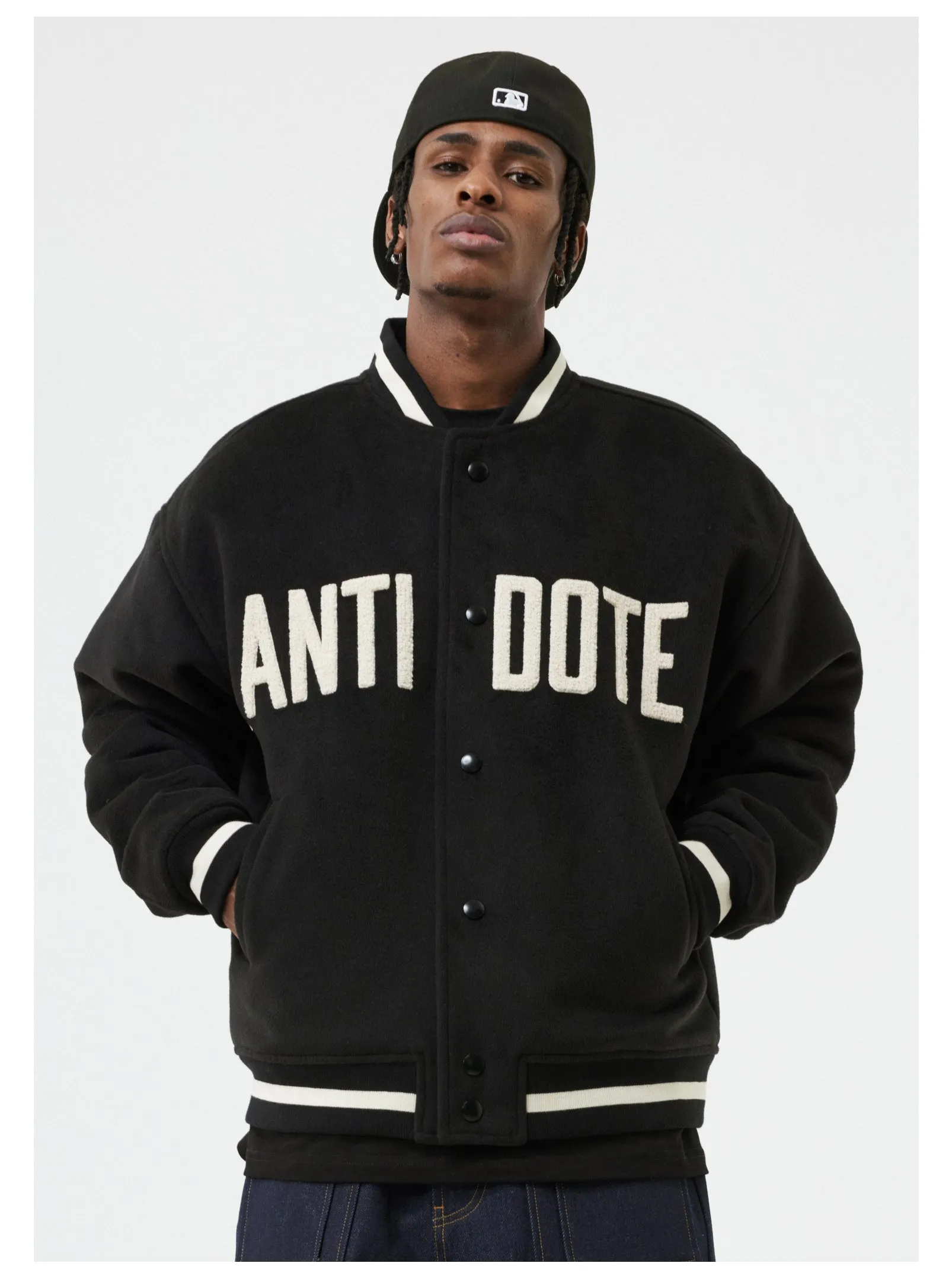 ANTIDOTE LOGO Woolen Embroidered Varsity Jacket