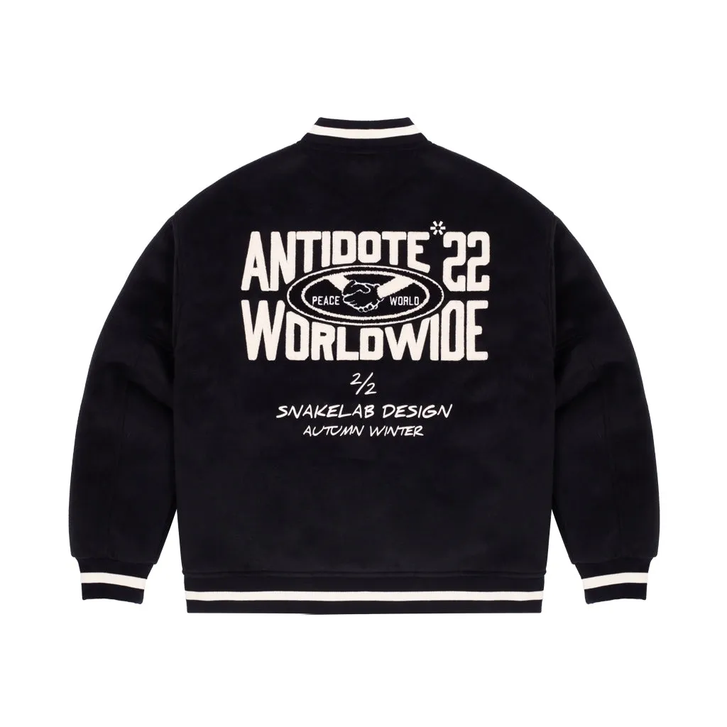 ANTIDOTE LOGO Woolen Embroidered Varsity Jacket