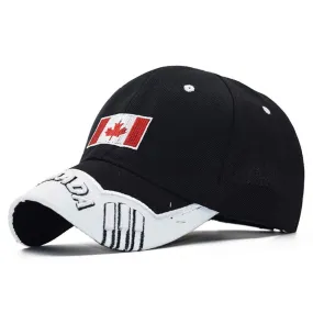 Autumn Winter Hip Hop Unisex Black White Canada Leaf Snapback Baseball Cap