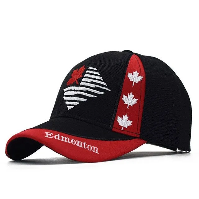 Autumn Winter Hip Hop Unisex Black White Canada Leaf Snapback Baseball Cap