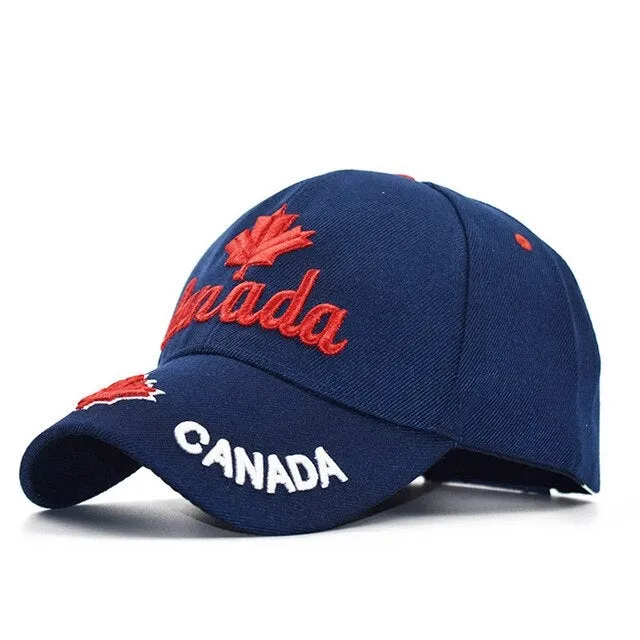 Autumn Winter Hip Hop Unisex Black White Canada Leaf Snapback Baseball Cap