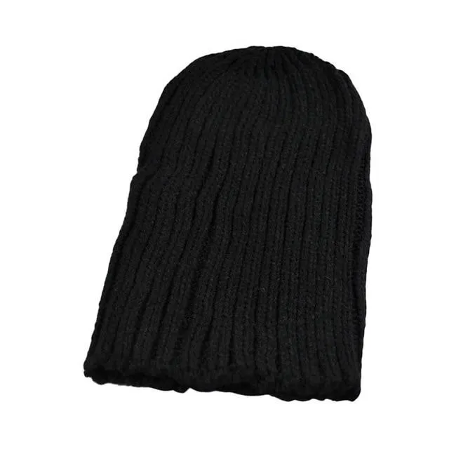 Autumn Winter Korean Fashion Wave Men and Women Black Knitted Cap