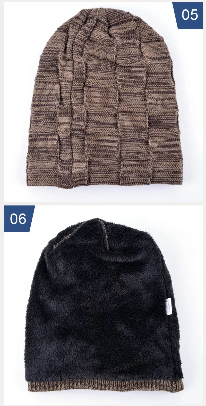 Autumn Winter Plaid Knitted Beanies Hats for Men and Women