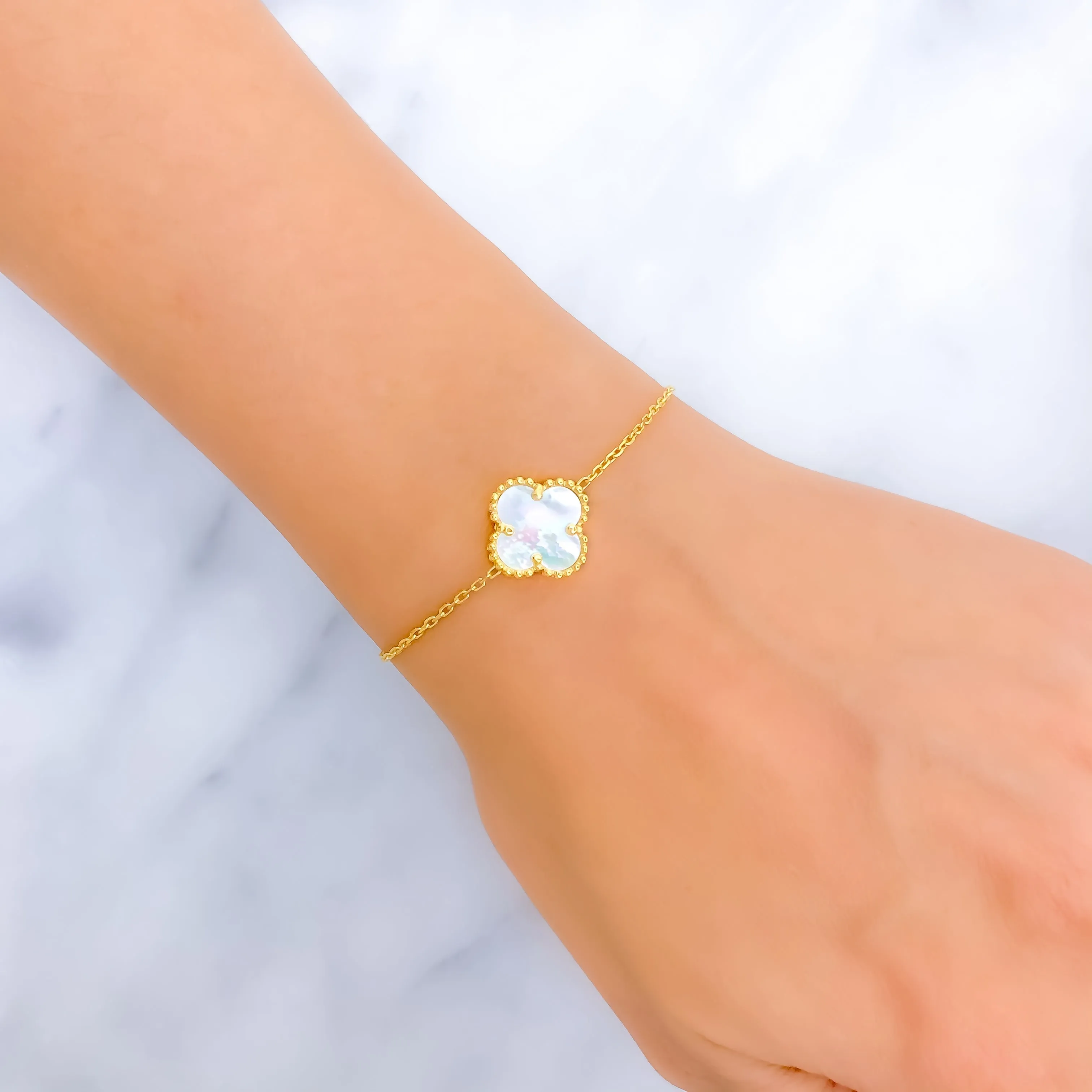 Blooming Fashionable 21k Gold Bracelet