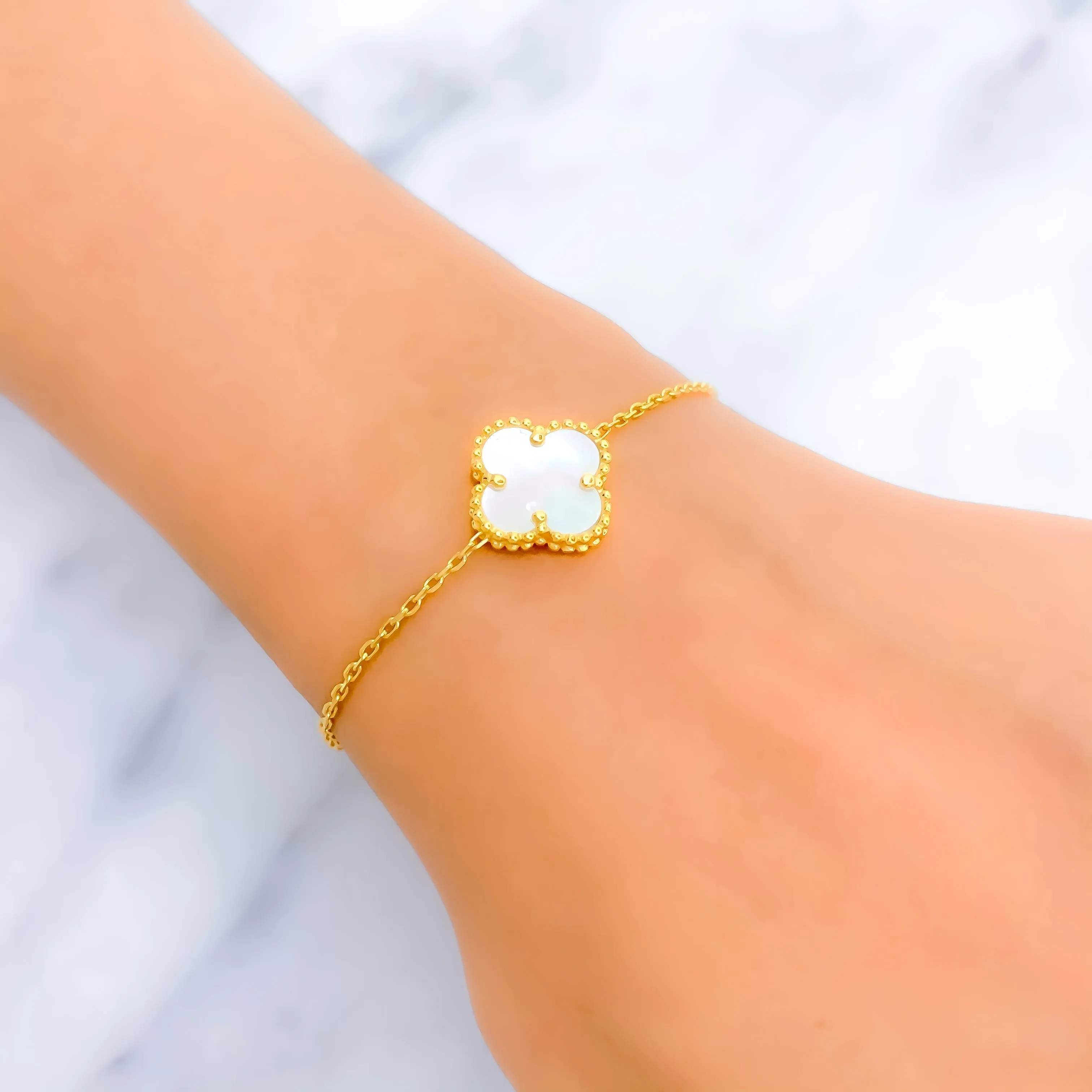 Blooming Fashionable 21k Gold Bracelet