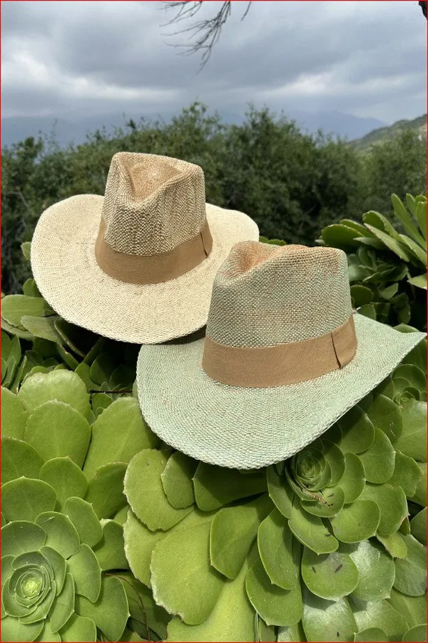 Braided straw cowboy hat