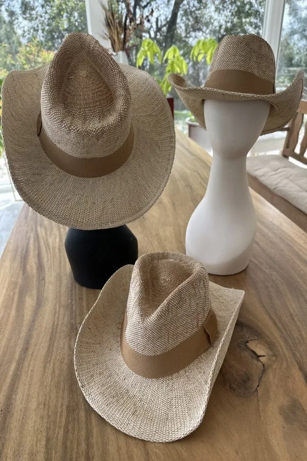 Braided straw cowboy hat