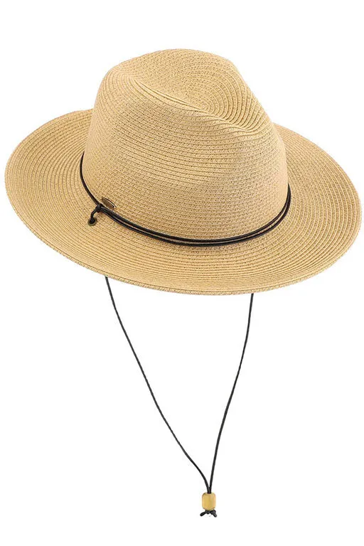 C.C Chin Strap Straw Panama Hat