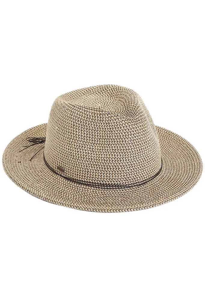 C.C Lurex Paper Straw Panama Sun Hat