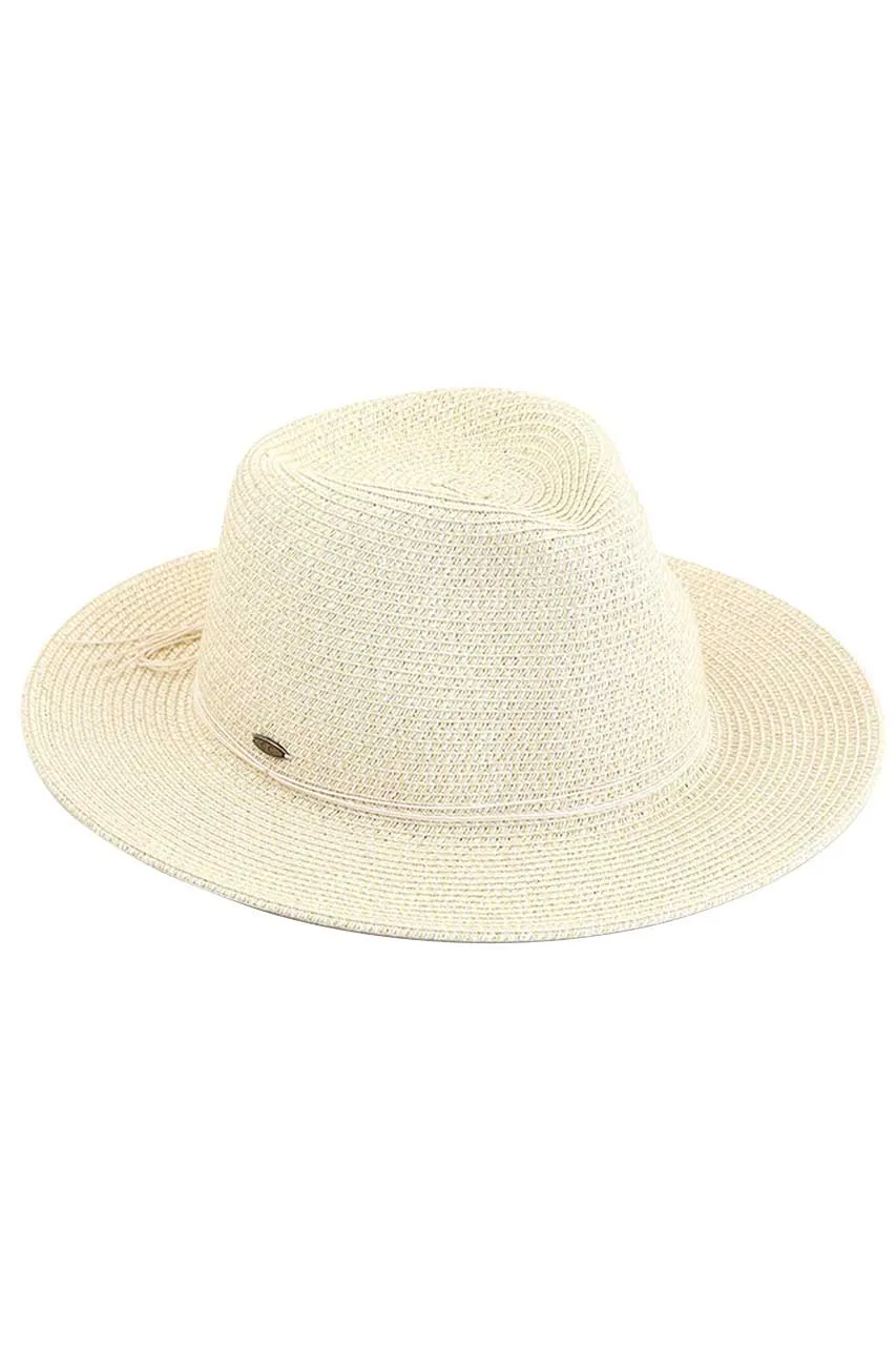 C.C Lurex Paper Straw Panama Sun Hat