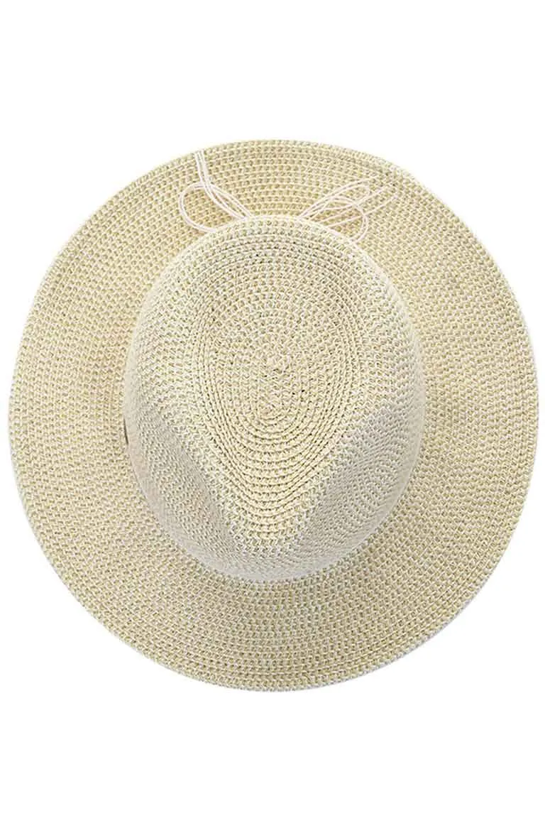 C.C Lurex Paper Straw Panama Sun Hat