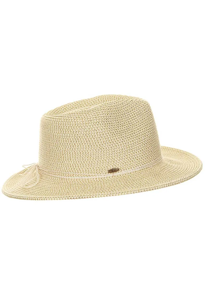 C.C Lurex Paper Straw Panama Sun Hat