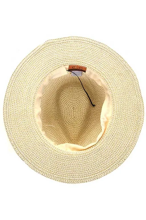 C.C Lurex Paper Straw Panama Sun Hat