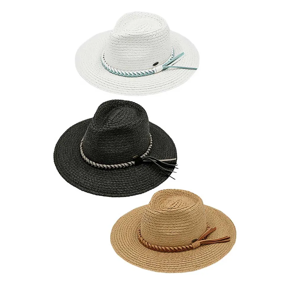 C.C Paper Straw Braided Panama Hat