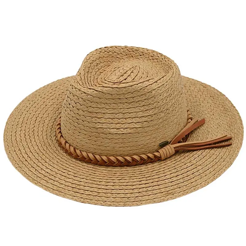 C.C Paper Straw Braided Panama Hat