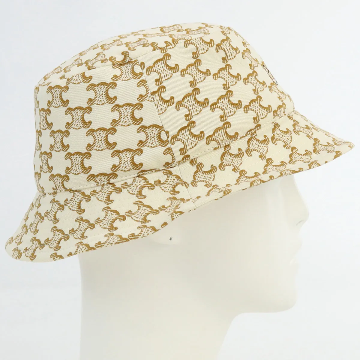 CELINE 2AU3B7310 triomphe hat hat cotton white Women