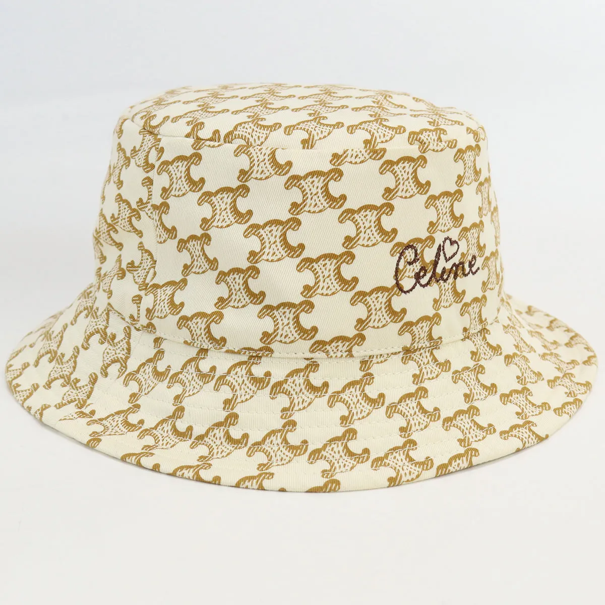 CELINE 2AU3B7310 triomphe hat hat cotton white Women