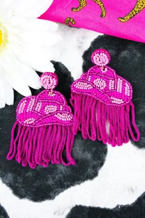 Cowgirl hat earrings