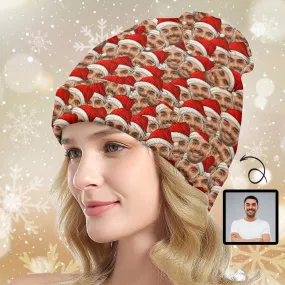 Custom Seamless Face Christmas Hat Unisex All Over Printed Knitted Hat