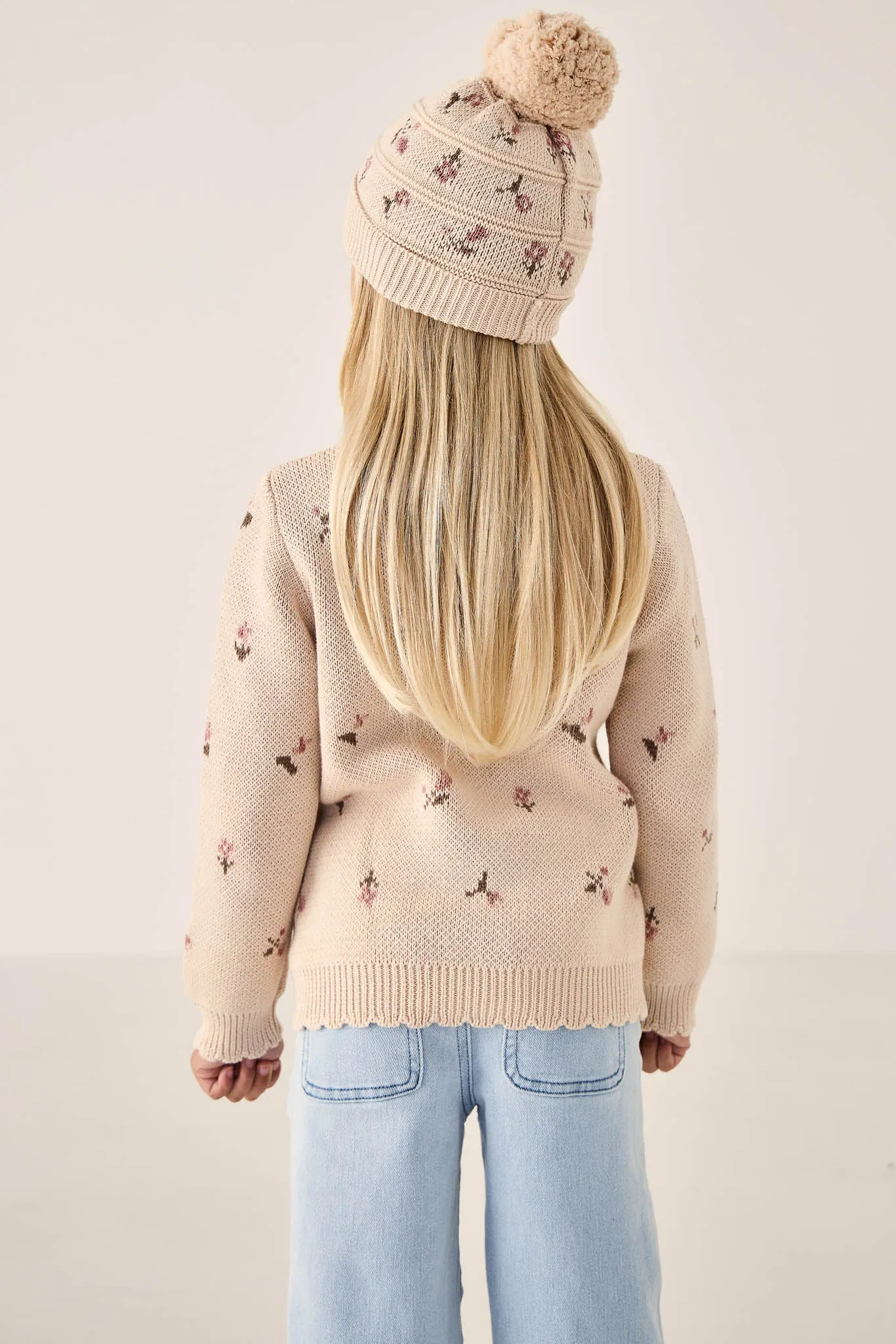 Delilah Knitted Hat - Delilah Jacquard Misty Rose