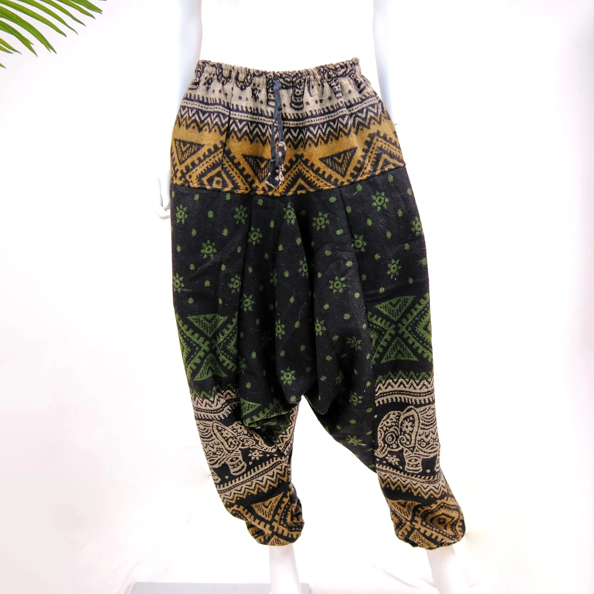 Elephant Print Harem Fall/Winter Pants