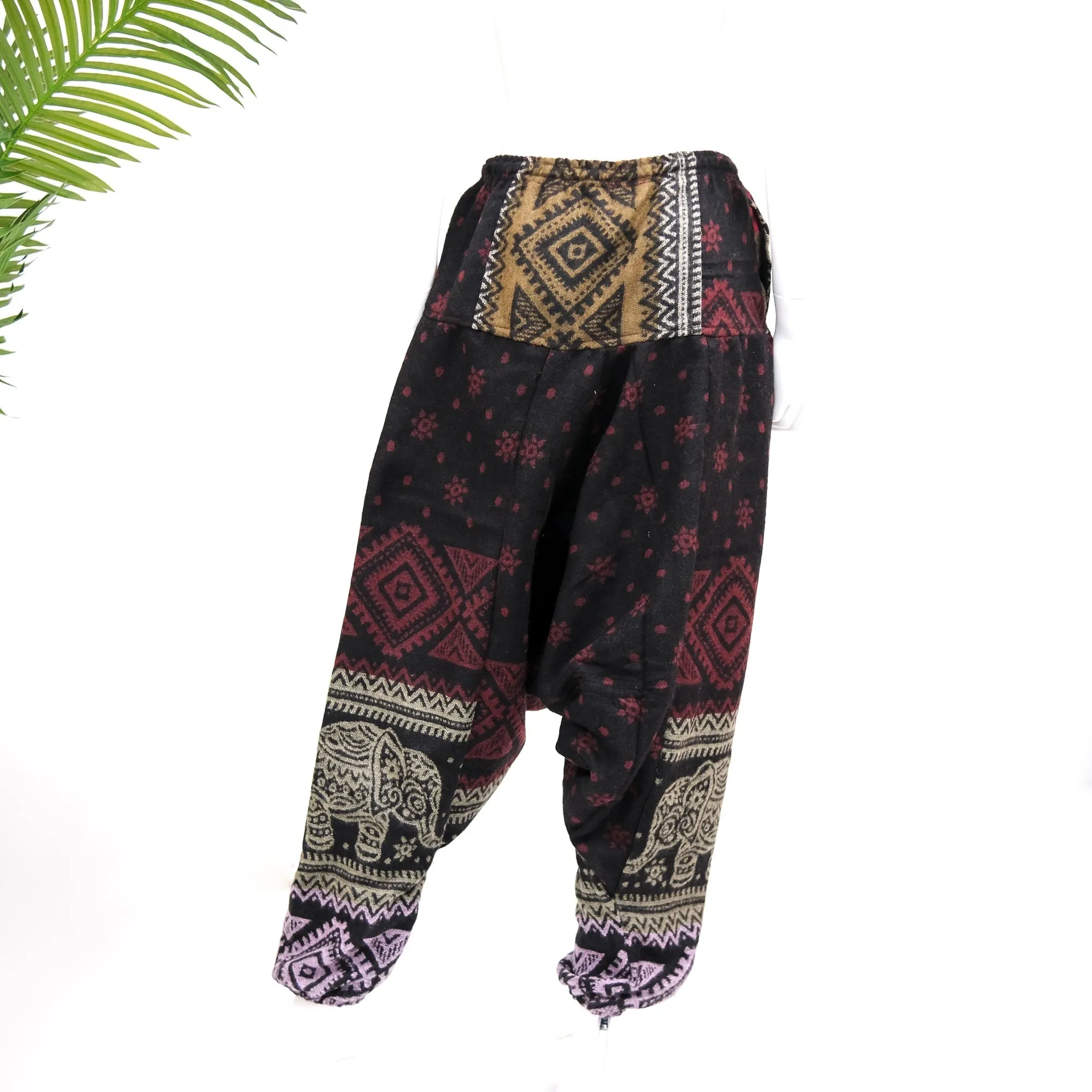 Elephant Print Harem Fall/Winter Pants