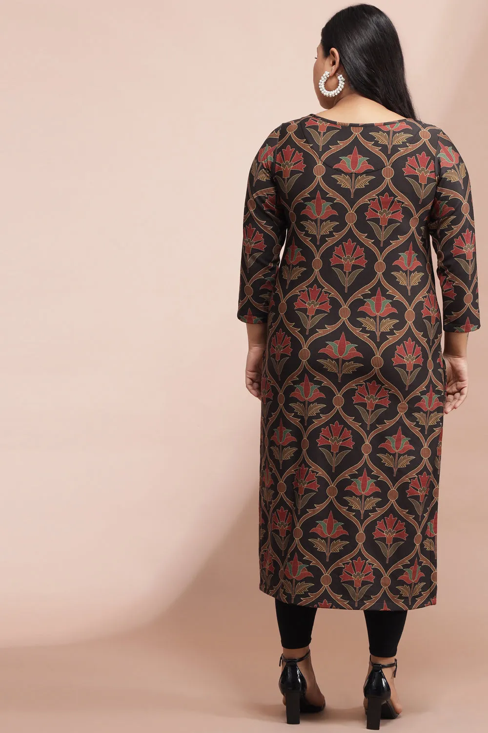 Ethnic Motif Art Woolen Winter Kurti