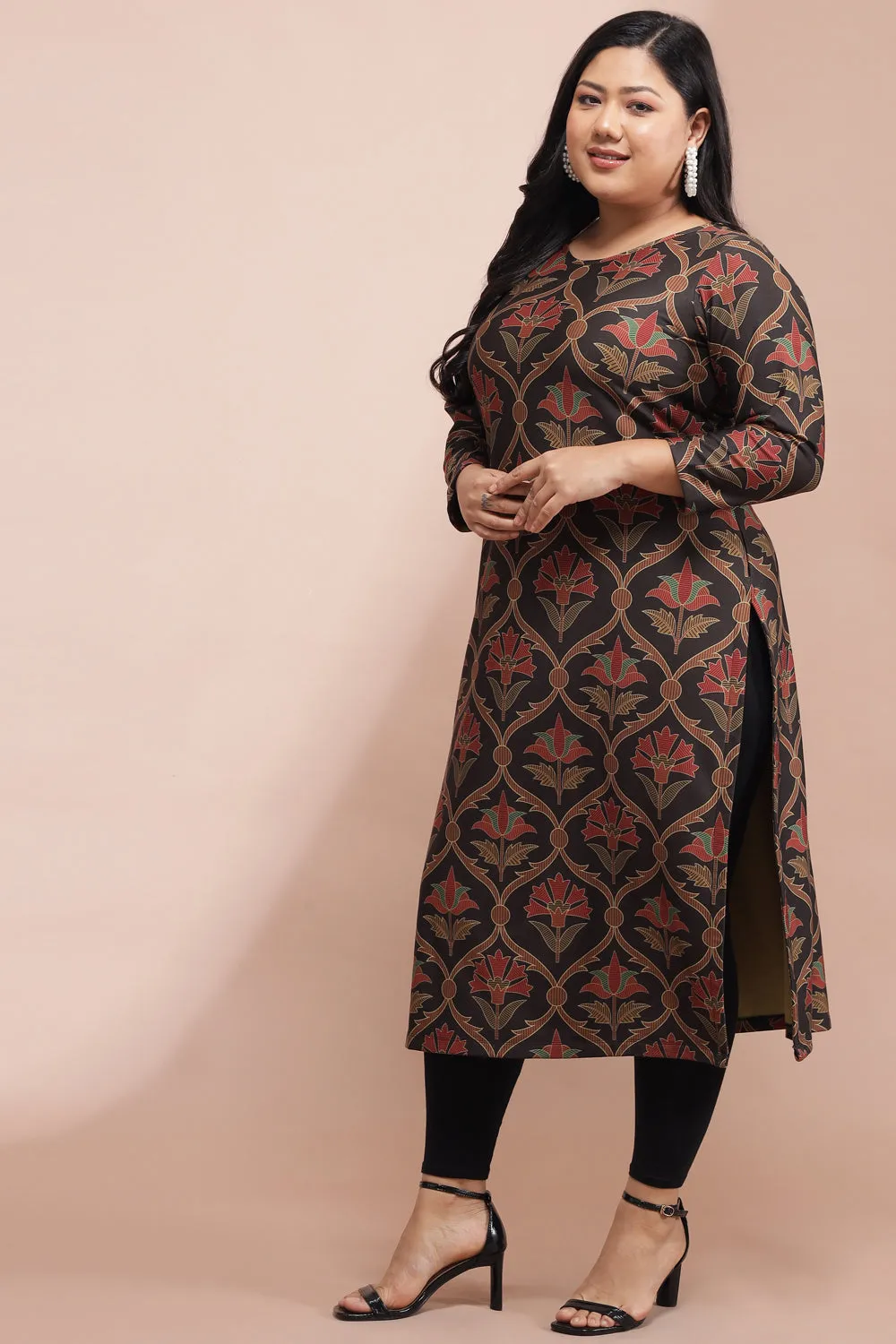 Ethnic Motif Art Woolen Winter Kurti