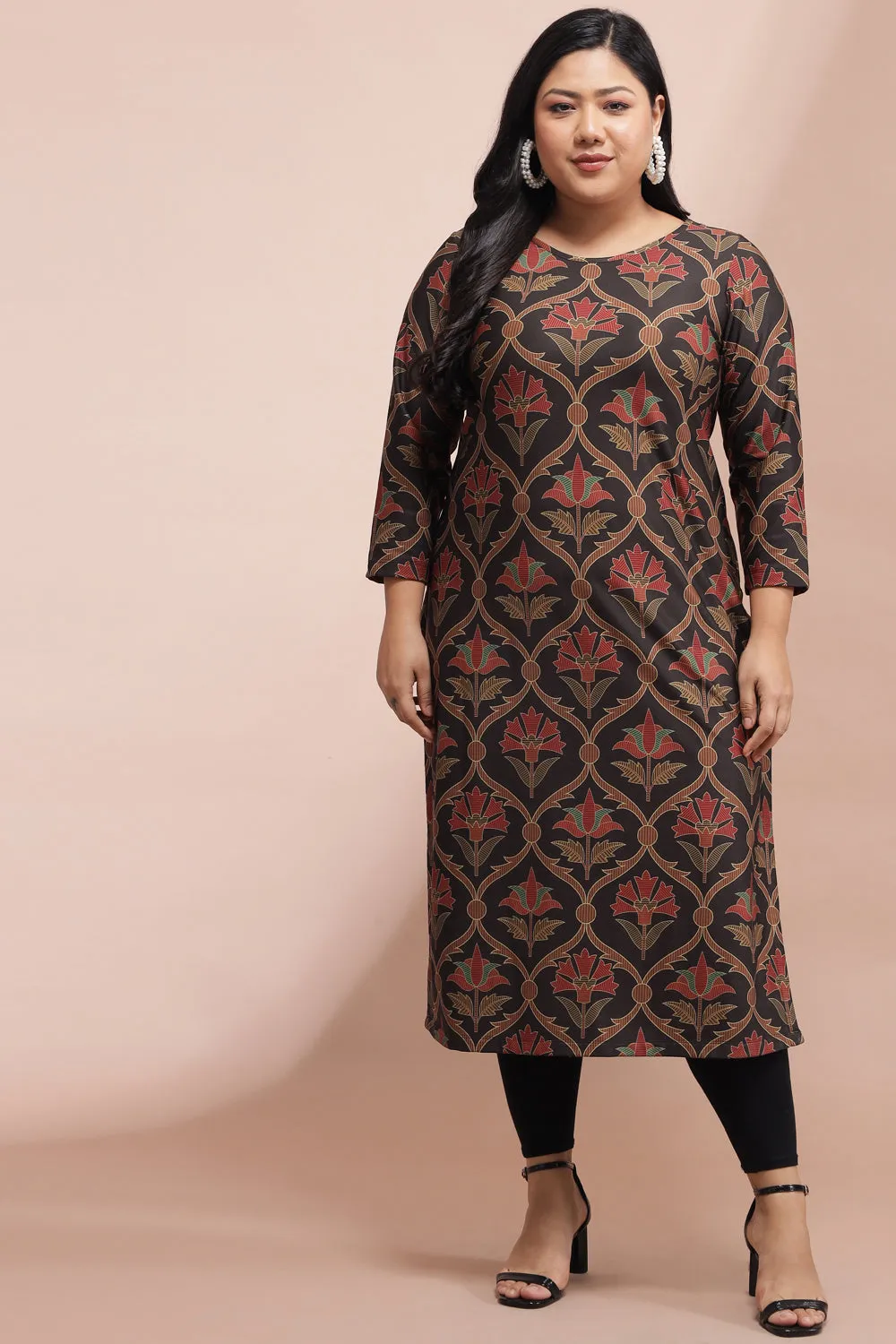 Ethnic Motif Art Woolen Winter Kurti