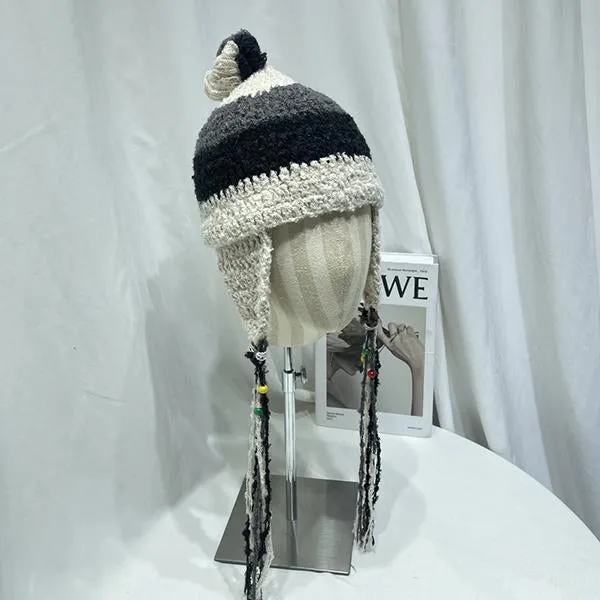 Fashionable Velvet Handhook Ear Protection Knitted Hat 87208163S