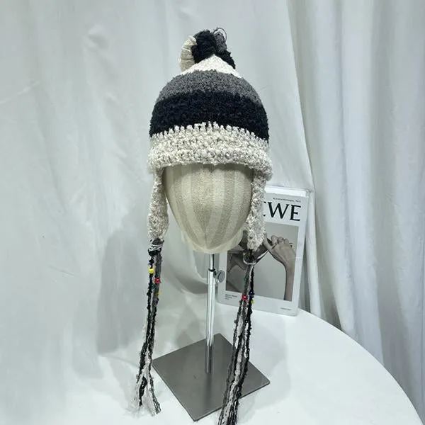 Fashionable Velvet Handhook Ear Protection Knitted Hat 87208163S