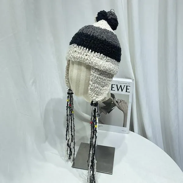 Fashionable Velvet Handhook Ear Protection Knitted Hat 87208163S