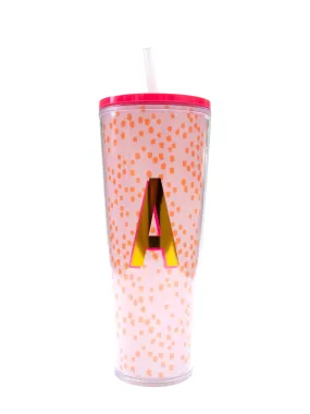 FINAL SALE - Initial 24oz Straw Tumbler