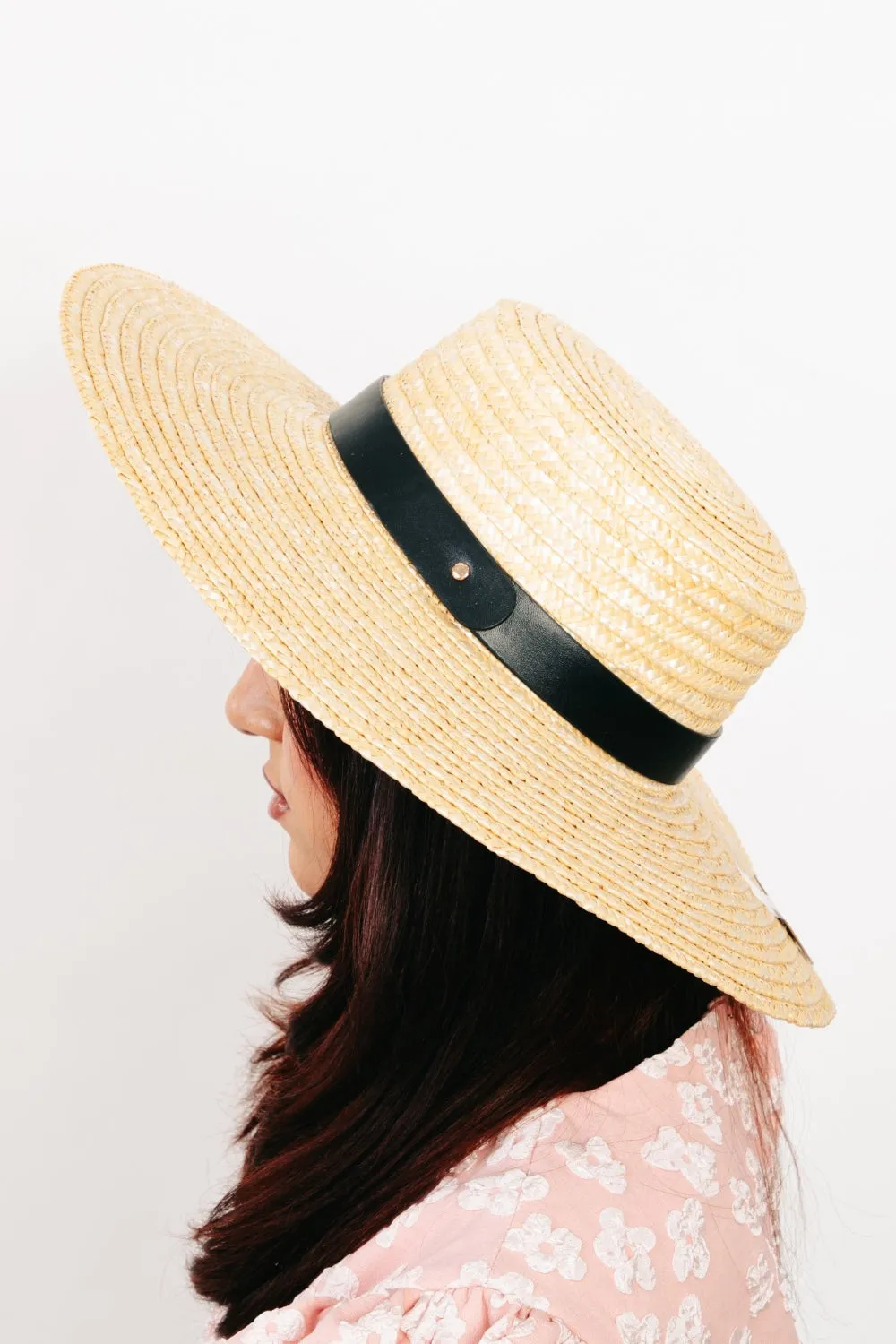 Flat Brim Straw Weave Hat