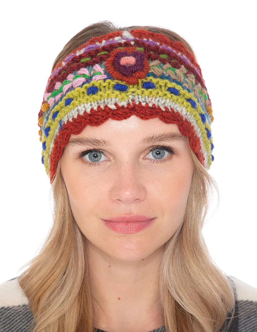 Floral Knitted Woolen Headband