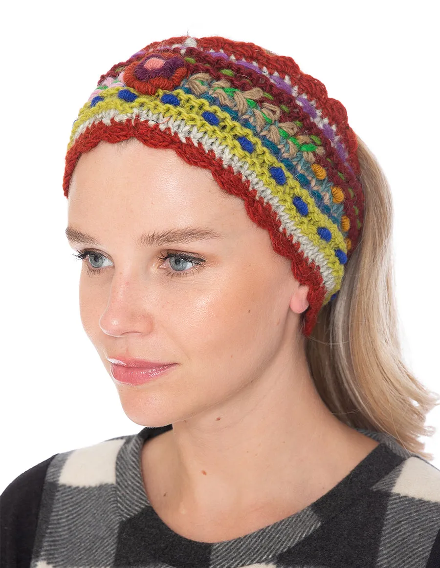 Floral Knitted Woolen Headband