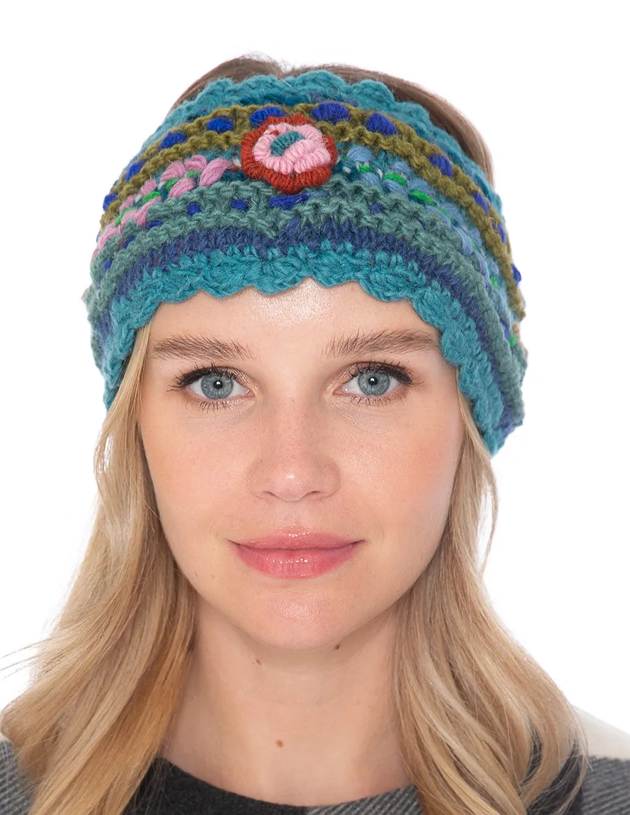 Floral Knitted Woolen Headband