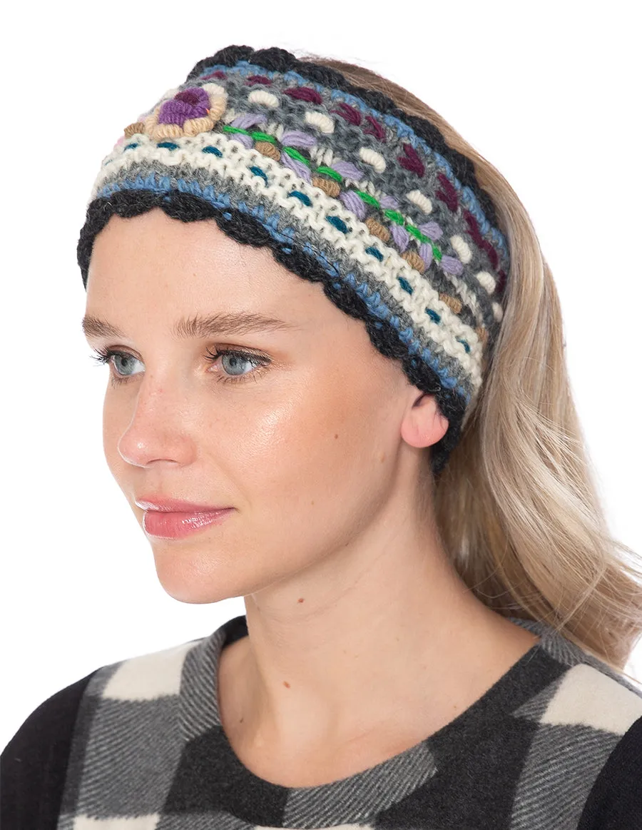 Floral Knitted Woolen Headband