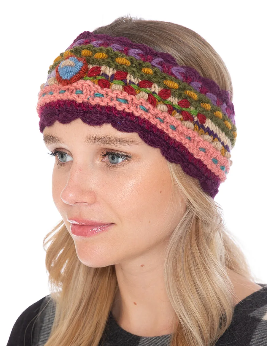 Floral Knitted Woolen Headband